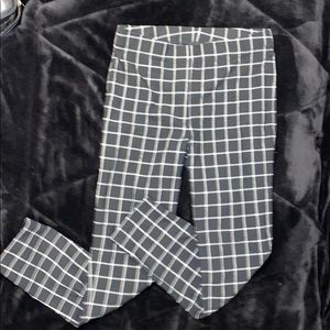 black and white pants